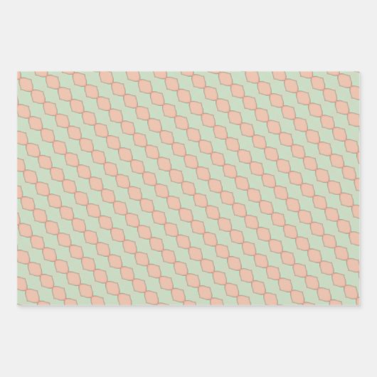 Peachy Harmony Wrapping Paper Flat Sheet Set (Voorkant)