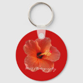 Peachy Hibiscus Sleutelhanger (Voorkant)