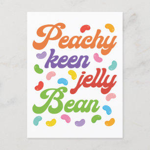 Peachy Keen Jelly Bean Easter Snoep Retro Briefkaart
