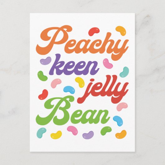 Peachy Keen Jelly Bean Easter Snoep Retro Briefkaart (Voorkant)