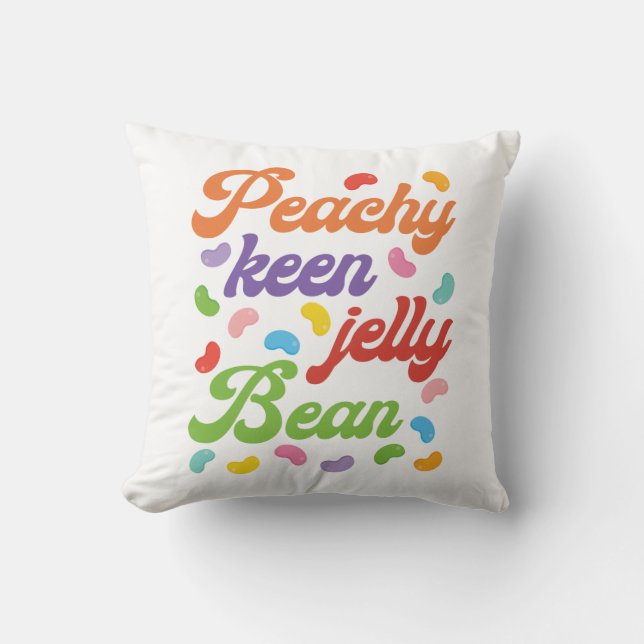 Peachy Keen Jelly Bean Easter Snoep Retro Kussen (Voorkant)
