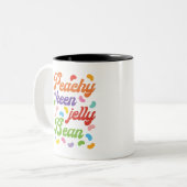 Peachy Keen Jelly Bean Easter Snoep Retro Tweekleurige Koffiemok (Voorkant links)