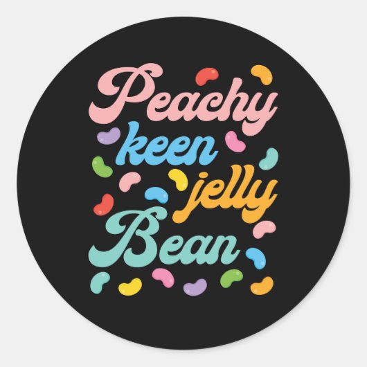 Peachy Keen Jelly Bean Ronde Sticker (Voorkant)
