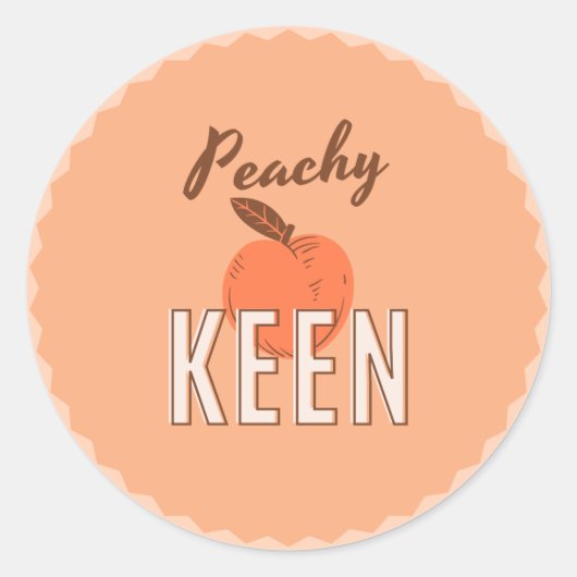 Peachy Keen Peach gekleurde ronde stickers (Voorkant)