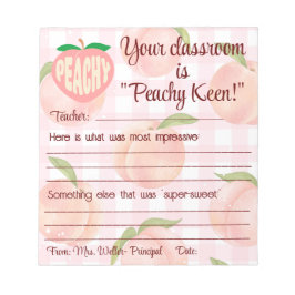 "Peachy Keen" positieve noot voor de leerkracht Notitieblok