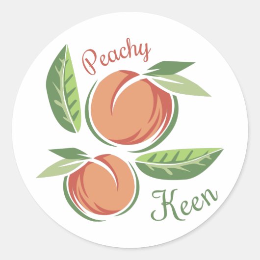 Peachy Keen Ronde Sticker (Voorkant)