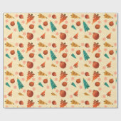 Peachy kerstboom cadeaupapier (Vlak)