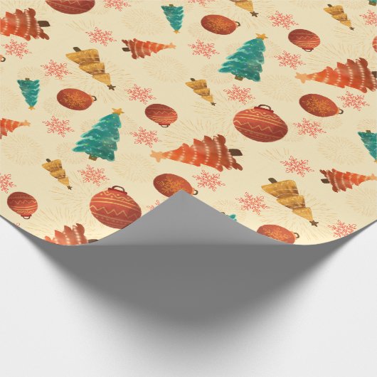 Peachy kerstboom cadeaupapier (Hoek)