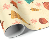 Peachy kerstboom cadeaupapier (Rol Hoek)