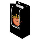Peachy King Funny Peach Pun Dark BG Klein Cadeauzakje (Voorkant Gekanteld)