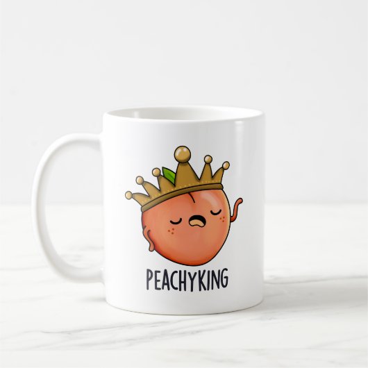 Peachy King Grappige Peach Pun Koffiemok (Links)