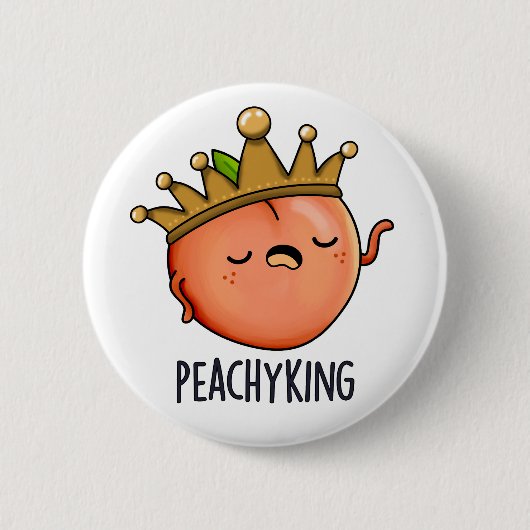 Peachy King Grappige Peach Pun Ronde Button 5,7 Cm (Voorkant)