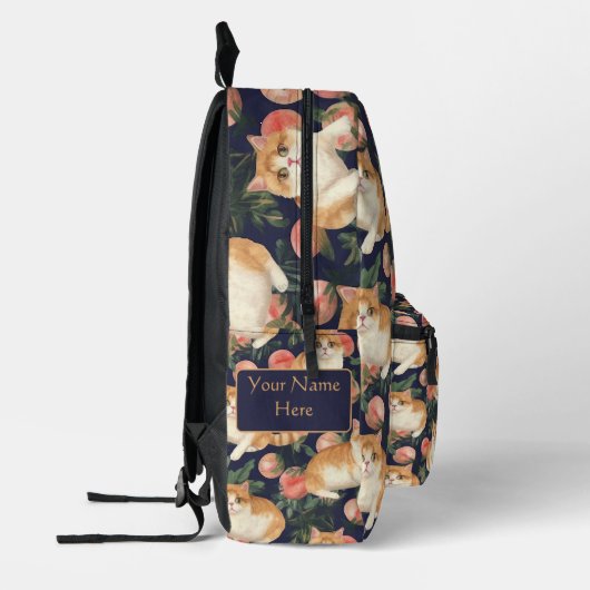 Peachy Kitten Custom Bedrukte Rugzak (Links)