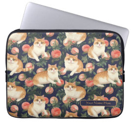 Peachy Kitten Custom Laptop Sleeve