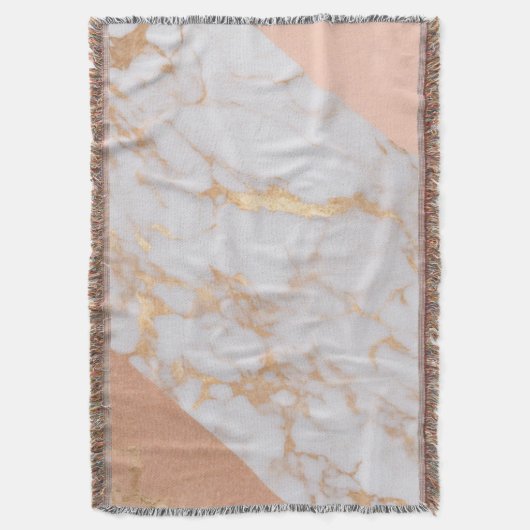 Peachy Marble Elegance Deken (Voorkant Verticaal)