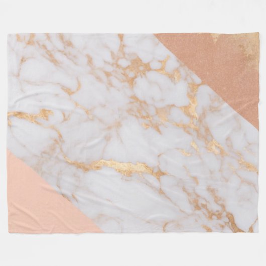 Peachy Marble Elegance Fleece Deken (Voorkant (Horizontaal))