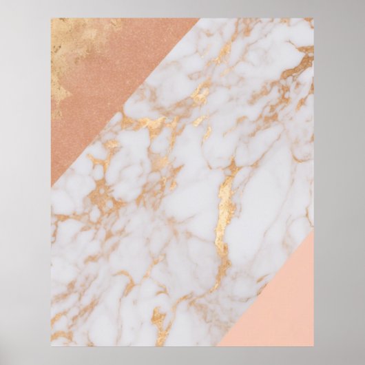 Peachy Marble Elegance Poster (Voorkant)
