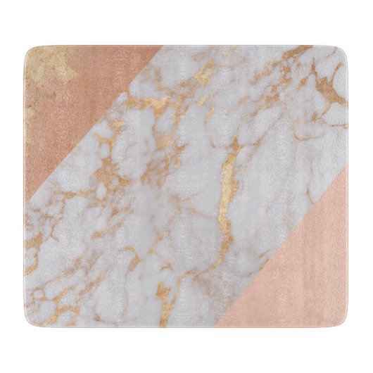 Peachy Marble Elegance Snijplank (Voorkant)