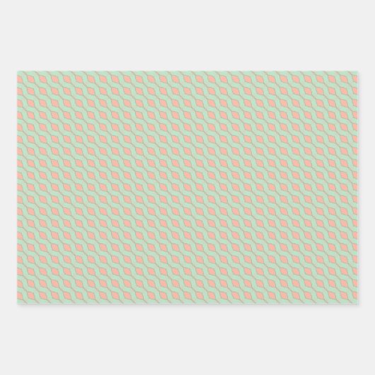 Peachy Mint Magic Wrapping Paper Flat Sheet Set (Voorkant 3)