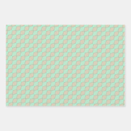 Peachy Mint Tango Wrapping Paper Flat Sheet Set