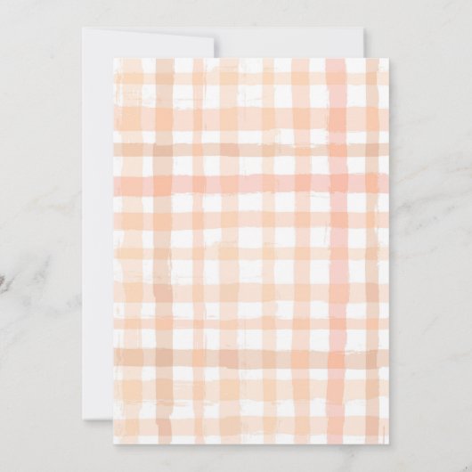 Peachy One-uitnodiging | Peach Birthday Invitation Kaart (Achterkant)