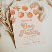 Peachy One-uitnodiging | Peach Birthday Invitation Kaart