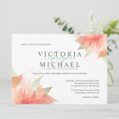 Peachy Oranje en Green Wedding Invitations Kaart (Staand voorkant)