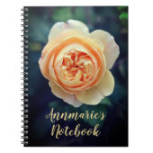 Peachy Oranje Garden Roos Flower Personalized Notitieboek (Voorkant)