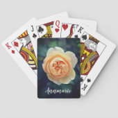 Peachy Oranje Garden Roos Flower Personalized Pokerkaarten (Achterkant)
