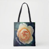 Peachy Oranje Garden Roos Flower Personalized Tote Bag (Voorkant)
