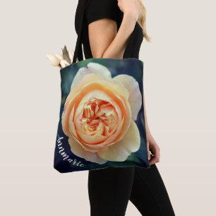 Peachy Oranje Garden Roos Flower Personalized Tote Bag