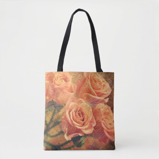 Peachy Oranje Roos Art Canvas tas (Voorkant)