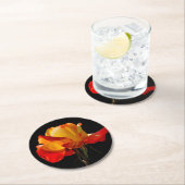 Peachy Oranje Roos Ronde Kartonnen Onderzetter (Insitu)