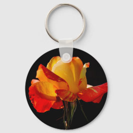 Peachy Oranje Roos Sleutelhanger