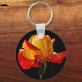 Peachy Oranje Roos Sleutelhanger (Voorkant)