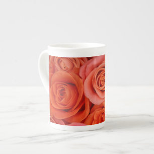 Peachy-oranje Tea Rozen Porselein Kop
