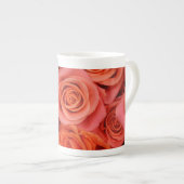 Peachy-oranje Tea Rozen Porselein Kop (Voorkant rechts)