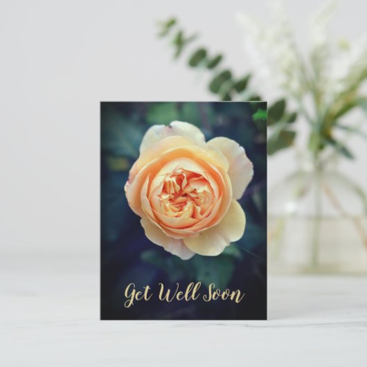 Peachy Oranje tuinkraan Roos Vloer snel goed Feestdagenkaart (Staand voorkant)