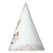 Peachy Owl Faux Glitter Birthday Pet Feesthoedjes (Rechts)