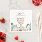 Peachy Owl Verjaardagsservetten Servet (Insitu)