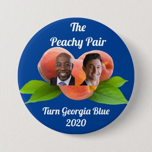 Peachy Pair Georgia 2020 - Senaat -Warnock/Ossoff Ronde Button 7,6 Cm (Voorkant)