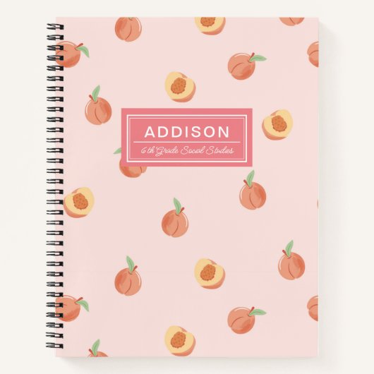 Peachy Peach School Spiral Notitieboek (Voorkant)