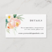 Peachy Peonies Wedding Details Website Insert Kaar Informatiekaartje (Voorkant)