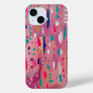 Peachy Pink Abstract iPhone 15 Case