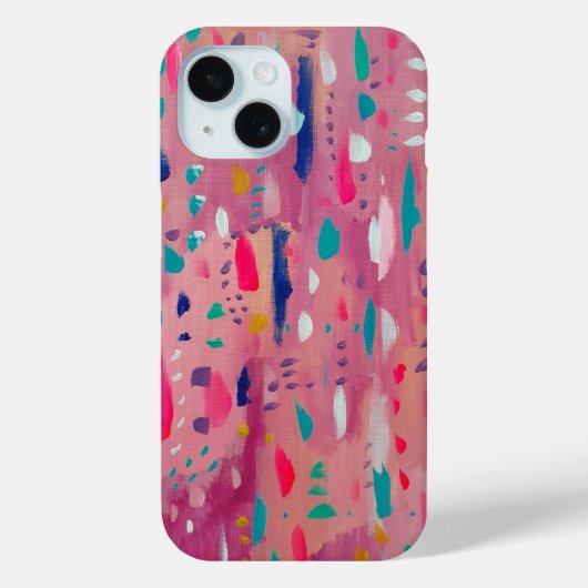 Peachy Pink Abstract Case-Mate iPhone Case (Achterkant)