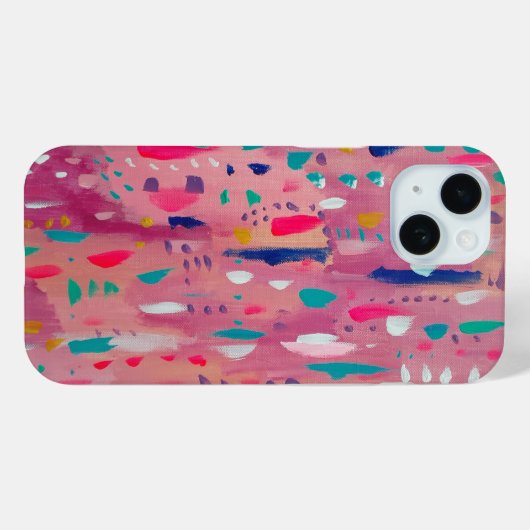 Peachy Pink Abstract Case-Mate iPhone Case (Achterkant (horizontaal))