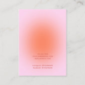 Peachy Pink Aura Modern Oorbellen Display Kaart Visitekaartje (Achterkant)