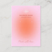 Peachy Pink Aura Modern Oorbellen Display Kaart Visitekaartje (Voorkant)