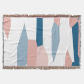 Peachy Pink Blue en White Abstract Deken (Voorkant)