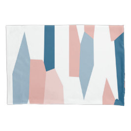 Peachy Pink Blue en White Abstract Kussensloop